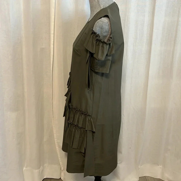 Cotton Dress Frill Detail Made In Italy, Size M - Picture 4 of 9